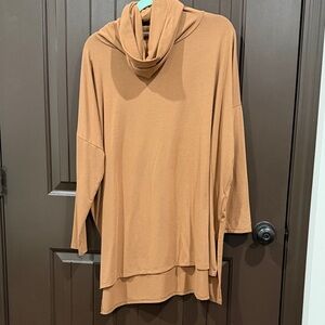 Warm Brown Cowl Neck Tunic
